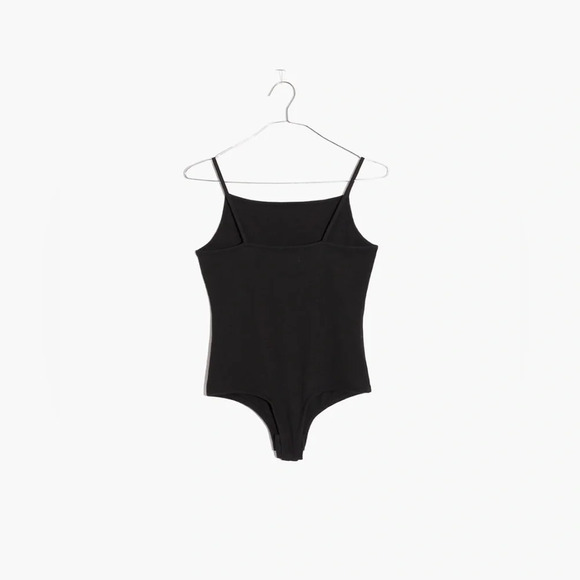 Madewell Black Ribbed Spaghetti-Strap Thong Bodysuit - Picture 2 of 4